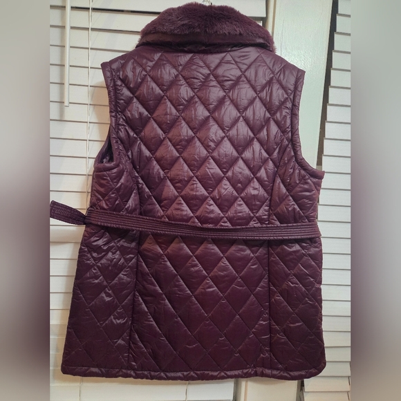 Calvin Klein Purple Quilted Vest with Belted Waist - Picture 8 of 15